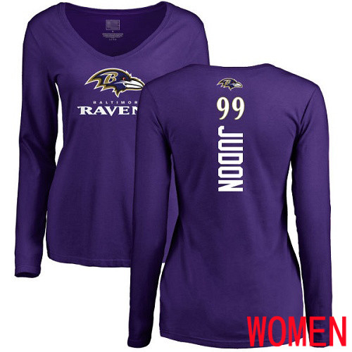 Baltimore Ravens Purple Women Matt Judon Backer NFL Football #99 Long Sleeve T Shirt